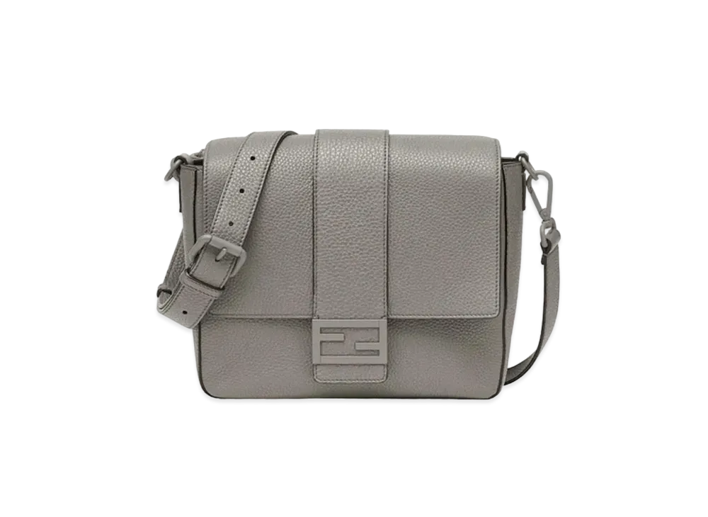 FENDI Baguette Messenger Bag Medium Leather "Gray"