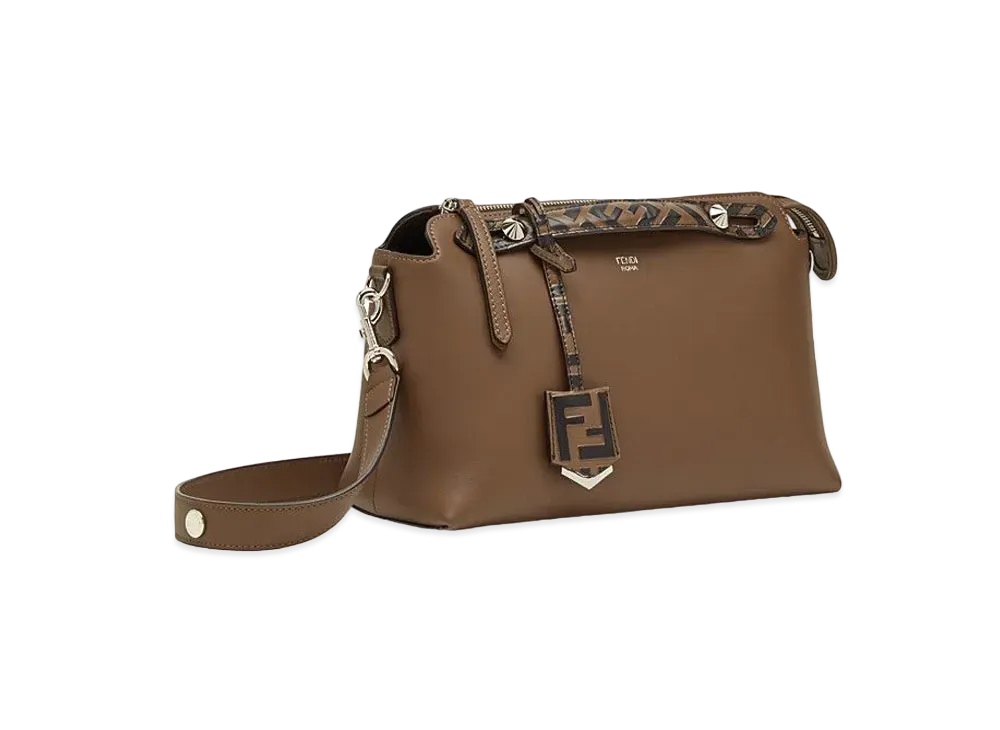 FENDI By The Way Medium Leather Boston Bag "Brown"