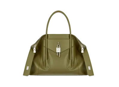GIVENCHY Medium Antigona Soft Lock Bag in Smooth Leather "Khaki"