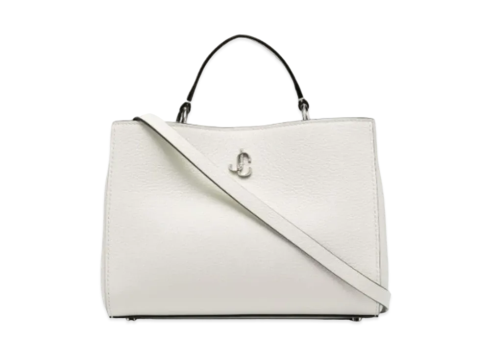 Jimmy Choo Varenne Top Handle S City Grainy Calf Leather Top Handle Handbag "Latte"