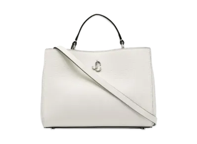 Jimmy Choo Varenne Top Handle S City Grainy Calf Leather Top Handle Handbag "Latte"