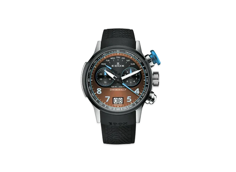 エドックス クロノラリー クロノグラフ 45 "ブラウン" 38003-TINBU-BRNBU