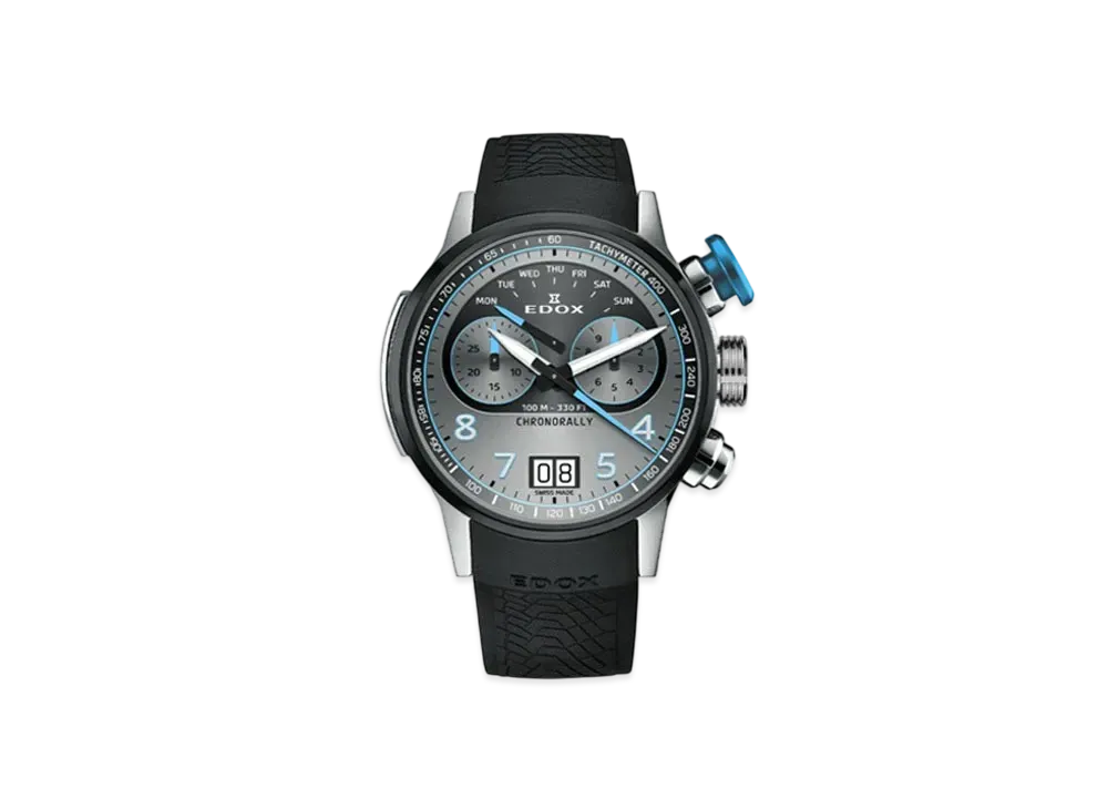 エドックス クロノラリー クロノグラフ 45 "グレー" 38003-TINBU-GNBU