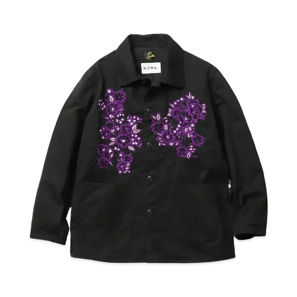 NEEDLES x NOMA t.d. D.N. Coverall - Floral / Hand Emboidery "Black"