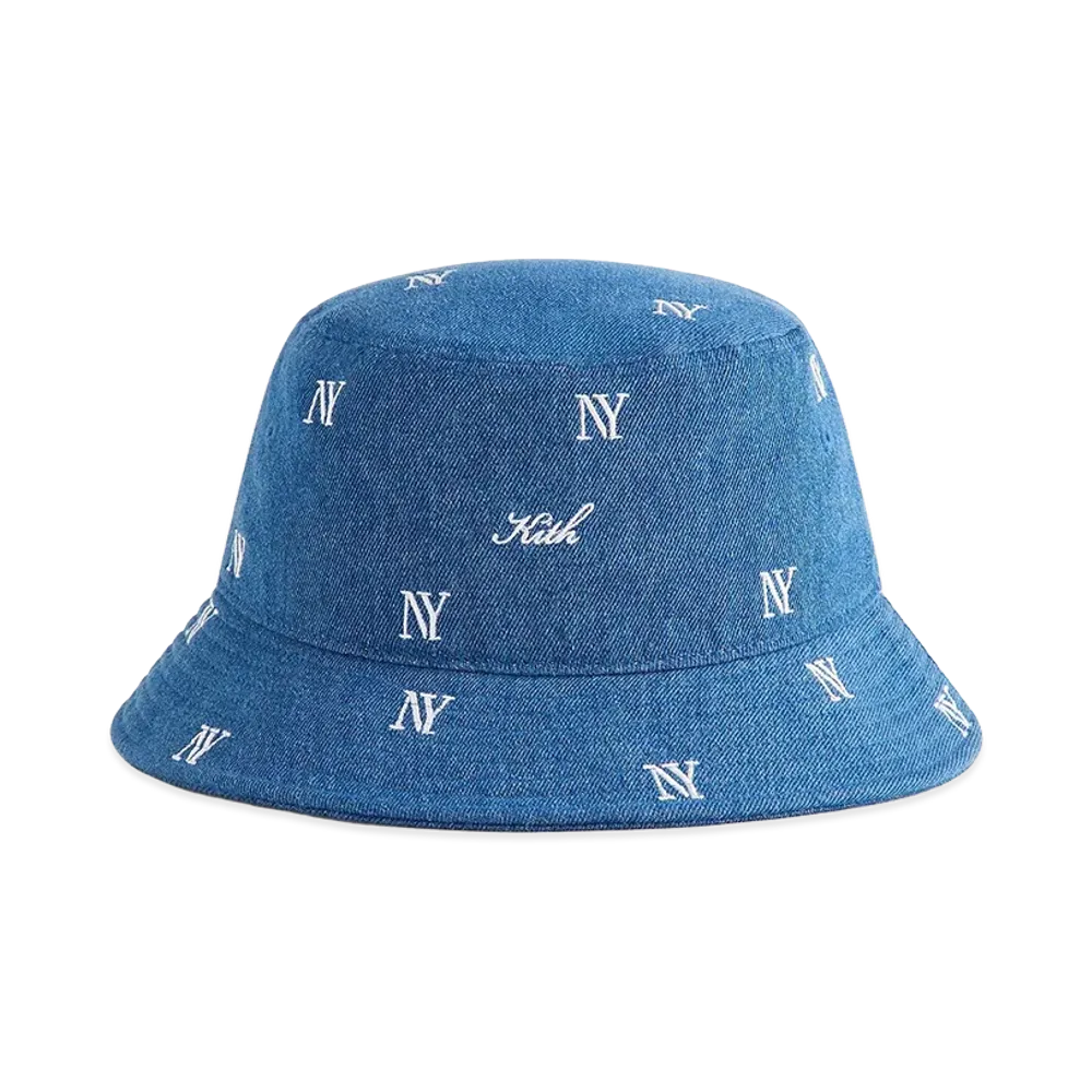 Kith NY All-Over Embroidery Dawson Bucket Hat "Medium Indigo"