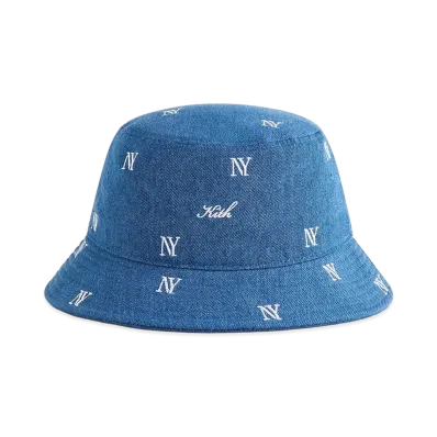 Kith NY All-Over Embroidery Dawson Bucket Hat "Medium Indigo"