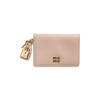MIU MIU Leather Card Case "Powder Pink"