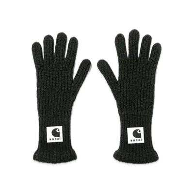 sacai x Carhartt WIP Wool Knit Gloves "Black"