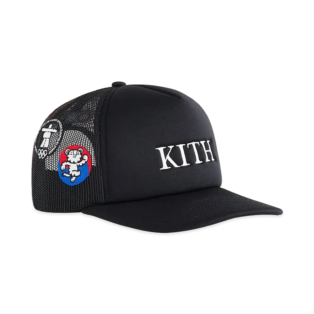Kith x Olympics Heritage Poly Foam Nolan Trucker Hat "Black"
