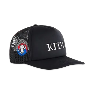 Kith x Olympics Heritage Poly Foam Nolan Trucker Hat "Black"
