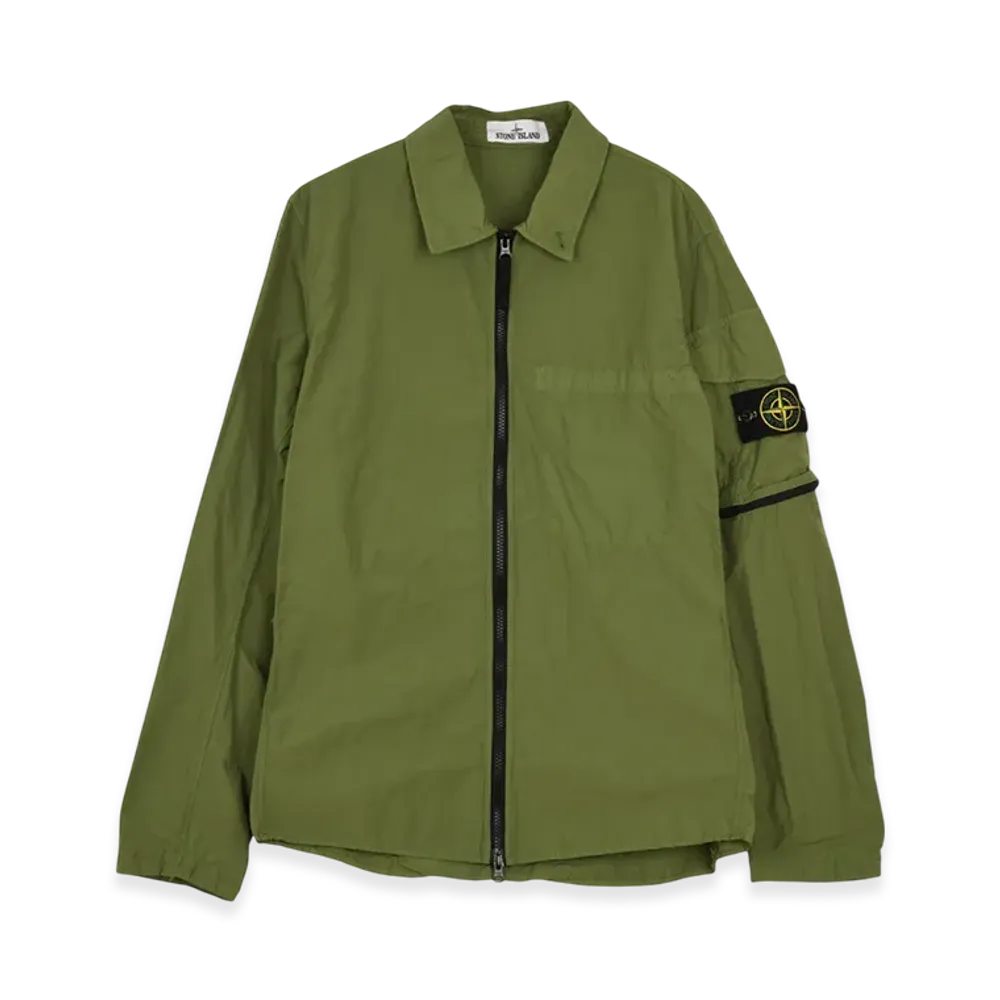 Stone Island 10502 Naslan Light Garment Dyed Overshirt - 22SS "Olive Green"