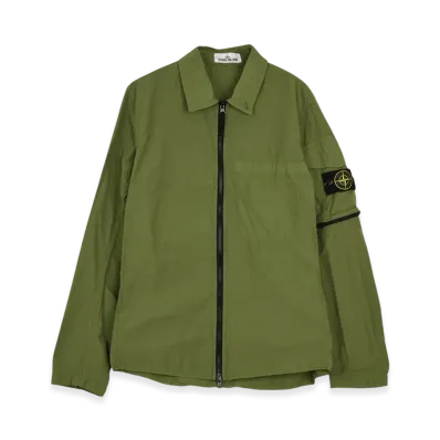 Stone Island 10502 Naslan Light Garment Dyed Overshirt - 22SS "Olive Green"