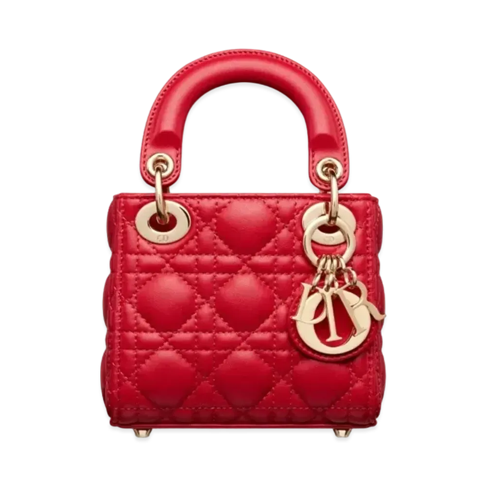 Dior Micro Lady Bag Cannage Lambskin "Scarlet Red"