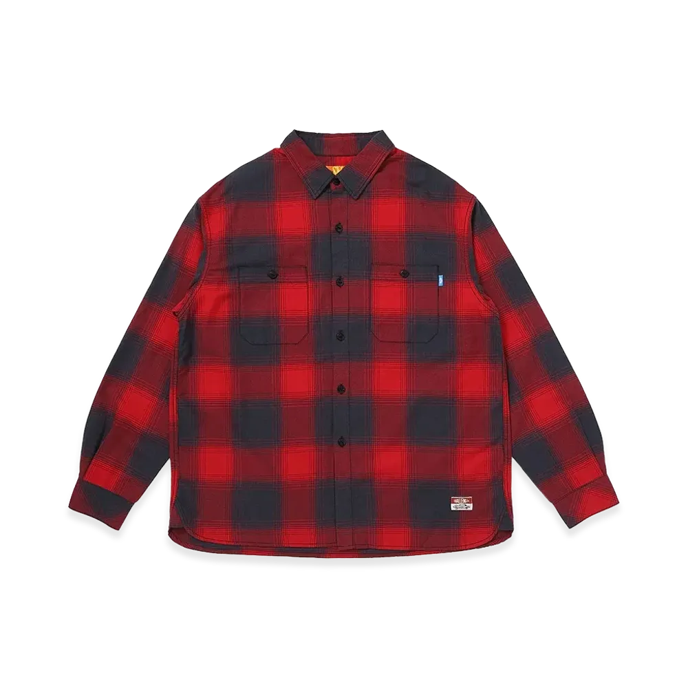 CHALLENGER L/S Shadow Check Shirt "Red"