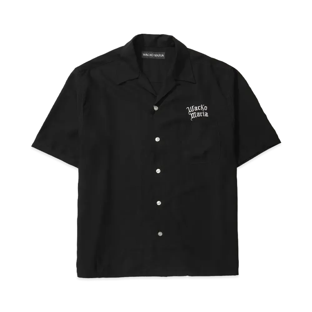 WACKO MARIA 50's Open Collar Shirt "Black"