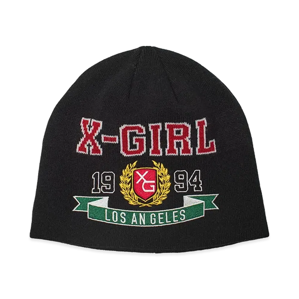 X-Girl Women's College Logo Jacquard Beanie "Black"