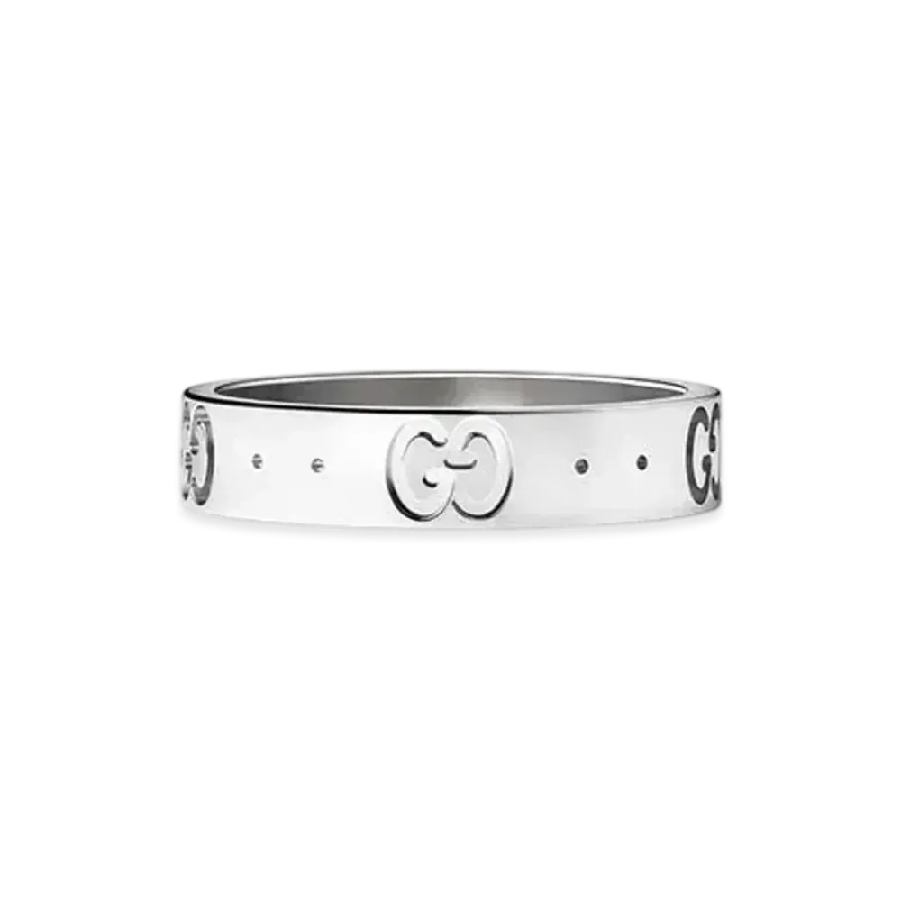 GUCCI Icon Thin 18K Ring "White Gold"