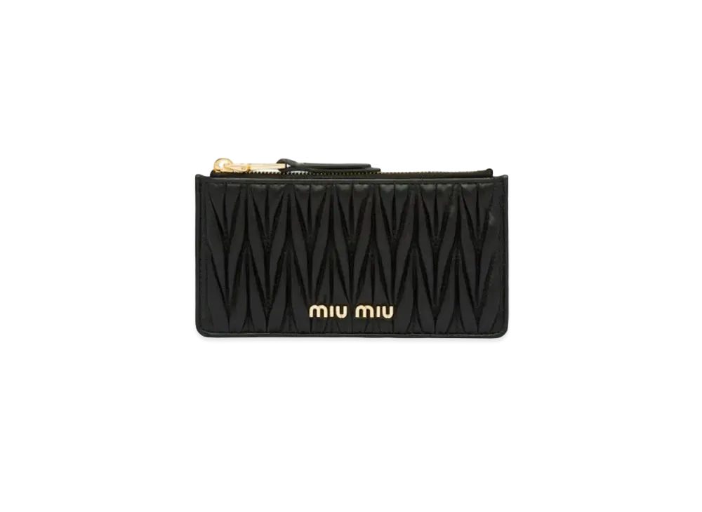 MIU MIU Materasse Leather Card Case "Black"