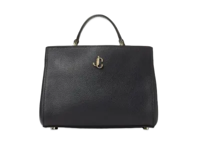 Jimmy Choo Varenne Top Handle S City Grainy Calf Leather Top Handle Handbag "Black"