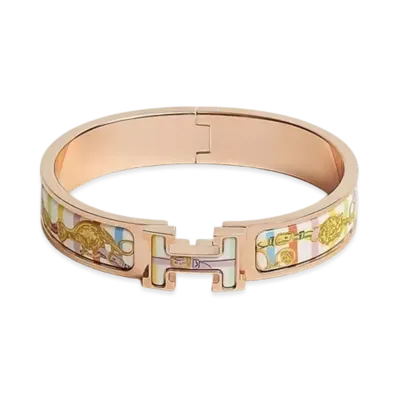 Hermes Clic H Brides De Gala Bayadere Bracelet "Pastel Acidure"