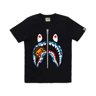 A BATHING APE ABC Camo Milo Shark Tee "Black/Blue"