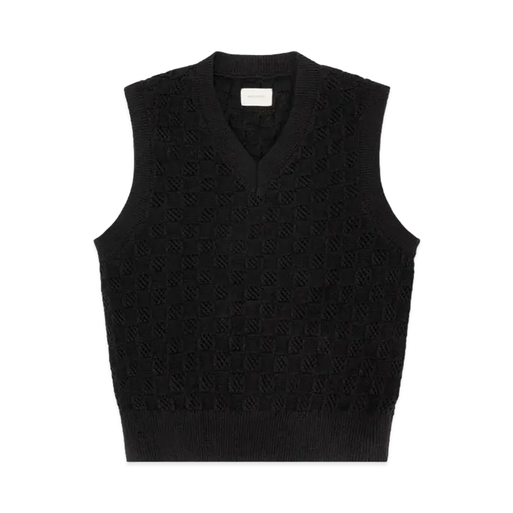 Aime Leon Dore Checkered V-Neck Vest "Black"