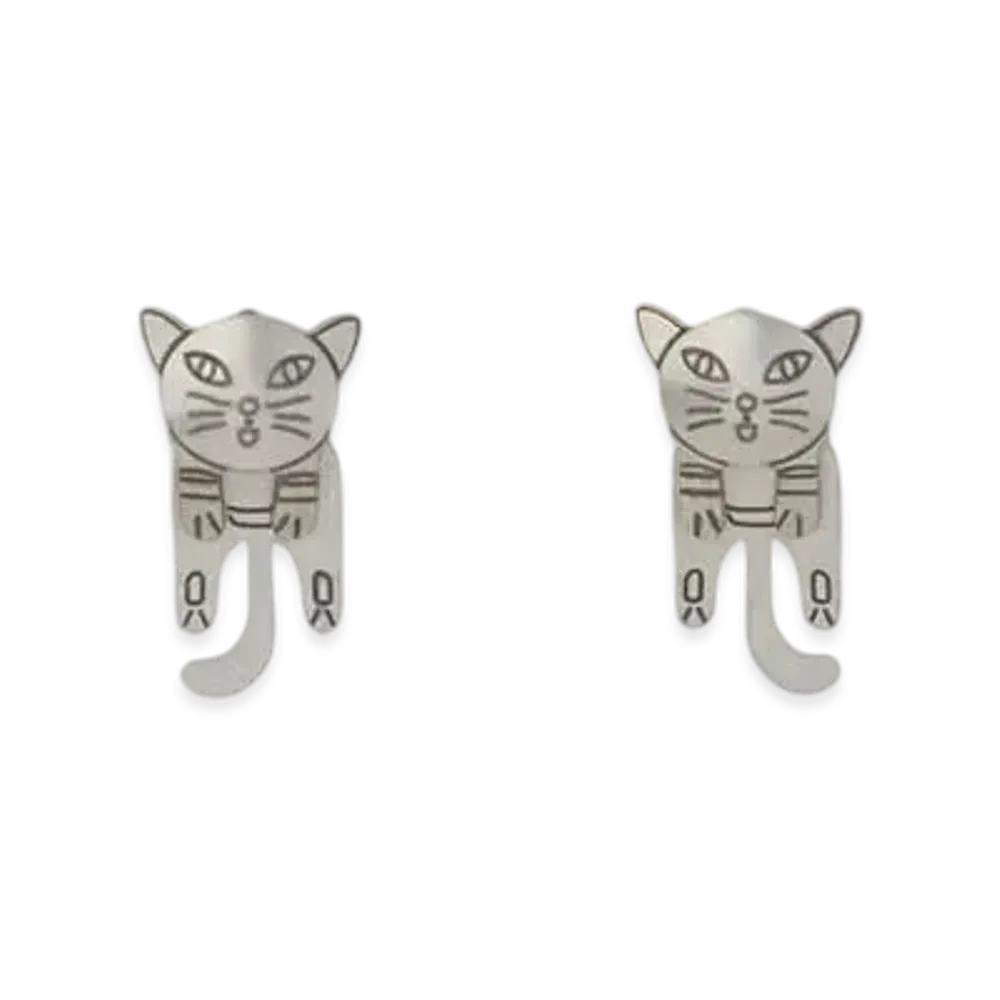Marni Cat-Shaped Stud Earrings "Palladium"
