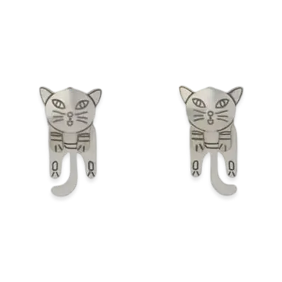 Marni Cat-Shaped Stud Earrings "Palladium"