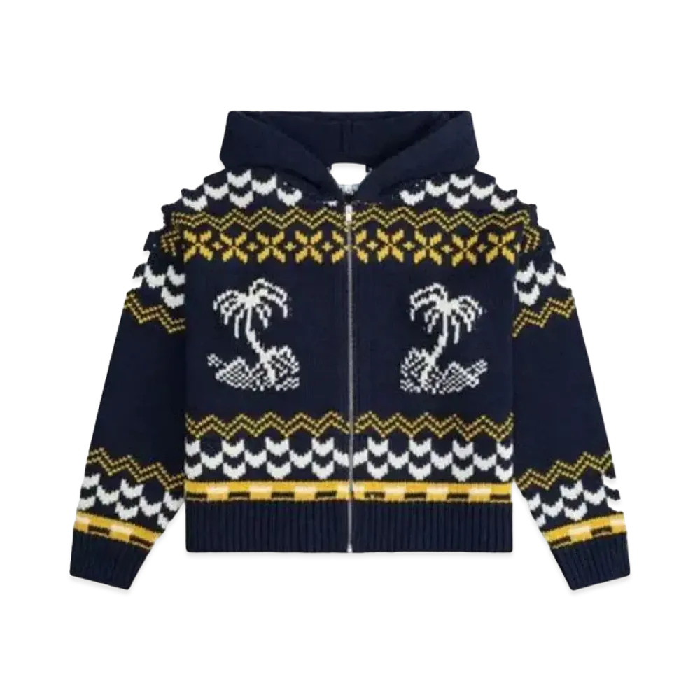 RHUDE Palma Knit Zip-Up "Navy"