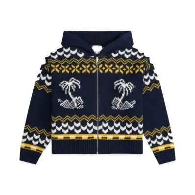 RHUDE Palma Knit Zip-Up "Navy"