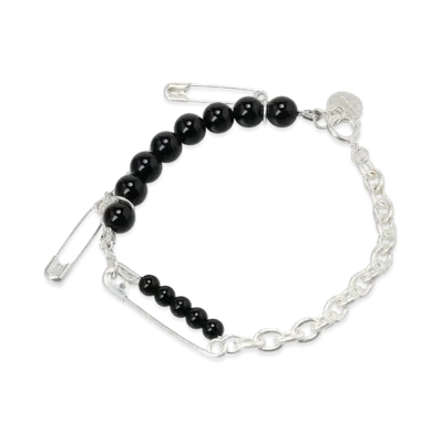 S'YTE Safety Pins Onyx Bracelet "Black"