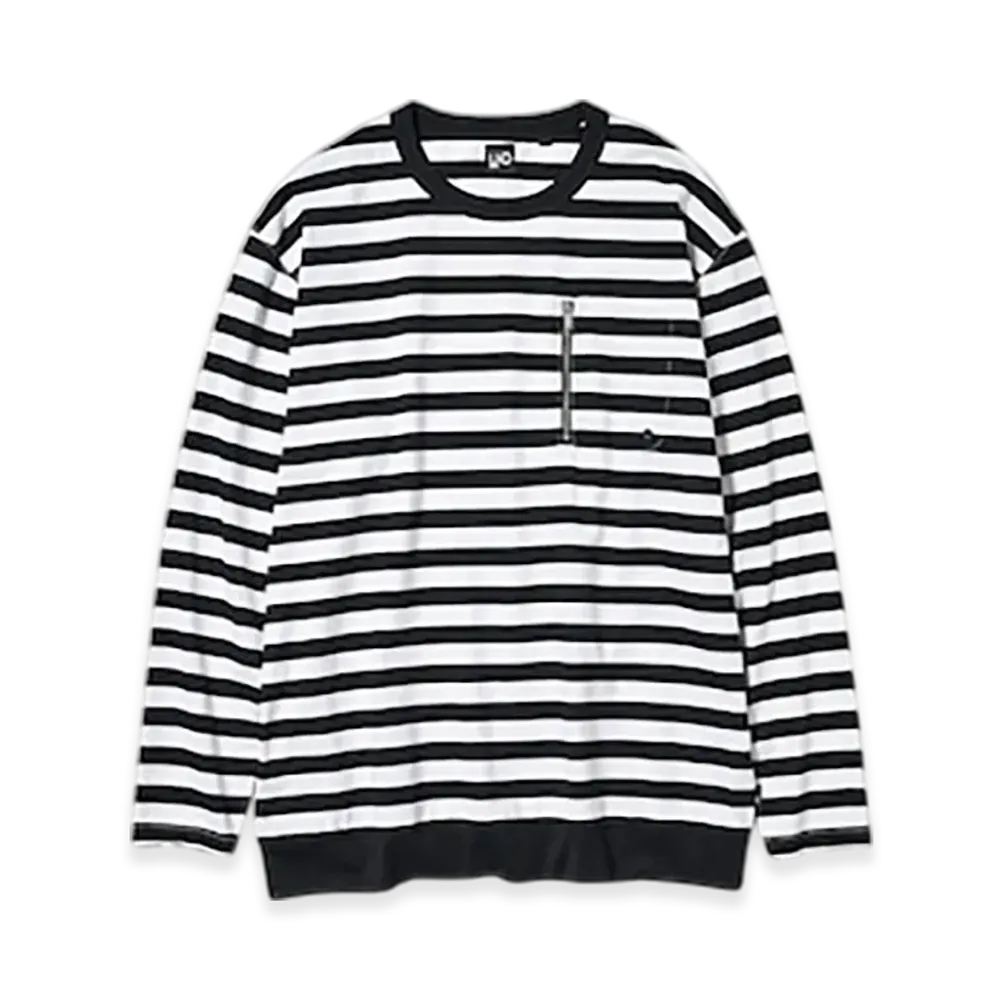 GU x UNDERCOVER Zip Pocket Border T-Shirt (Long Sleeve) "White"