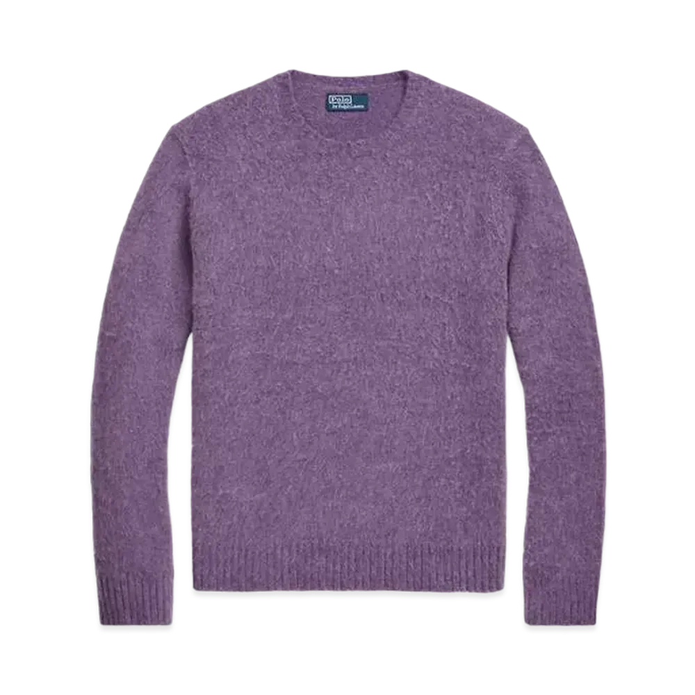 Polo Ralph Lauren Suede-Patch Wool-Cashmere Sweater "Purple"