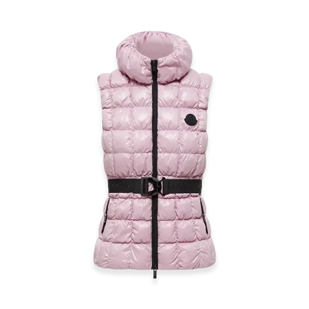 MONCLER Emilion Square-Quilted Down Gilet "Pink"