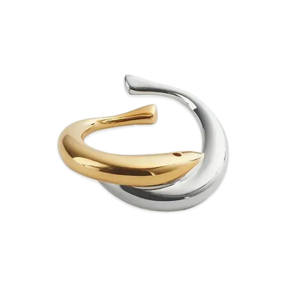 Bottega Veneta Sardine Ring "Silver/Yellow Gold"