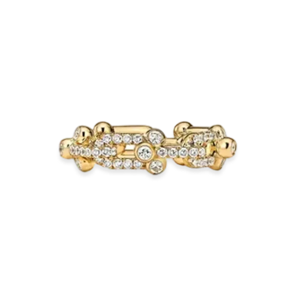 Tiffany & Co. Tiffany HardWear Small Link Ring with Pave Diamonds 18K "Yellow Gold"