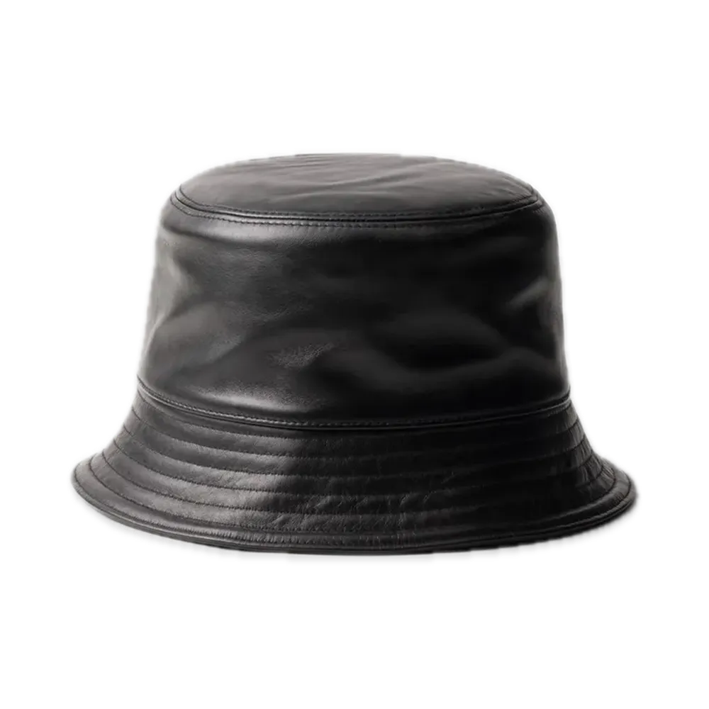 PRADA Nappa Leather Bucket Hat "Black"