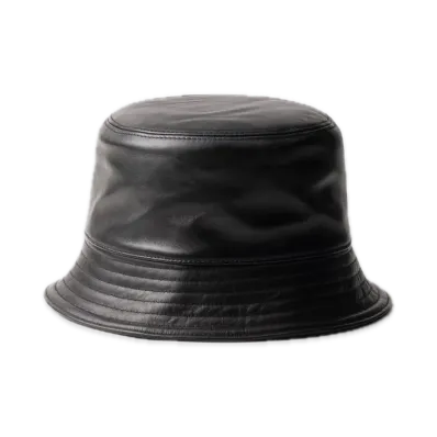PRADA Nappa Leather Bucket Hat "Black"