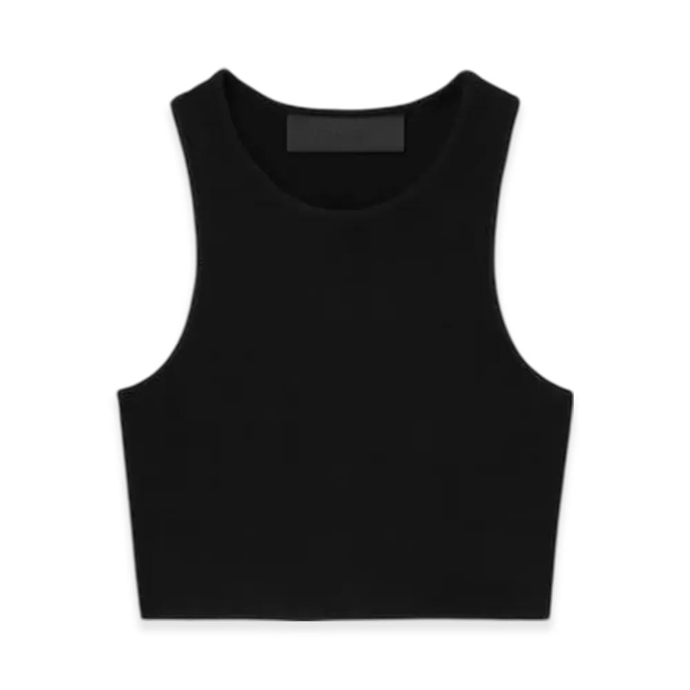 FEAR OF GOD ESSENTIALS Women's Rib Knit Sport Tank "Jet Black"