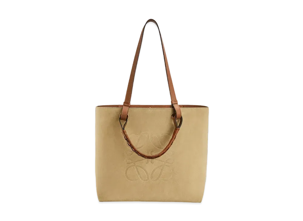 LOEWE Anagram Tote Bag In Classic Calfskin And Suede "Gold"