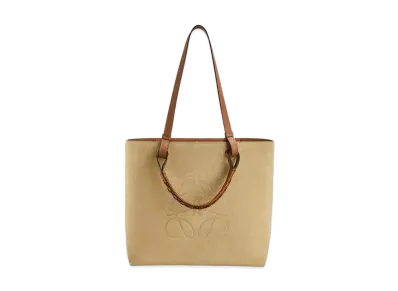 LOEWE Anagram Tote Bag In Classic Calfskin And Suede "Gold"
