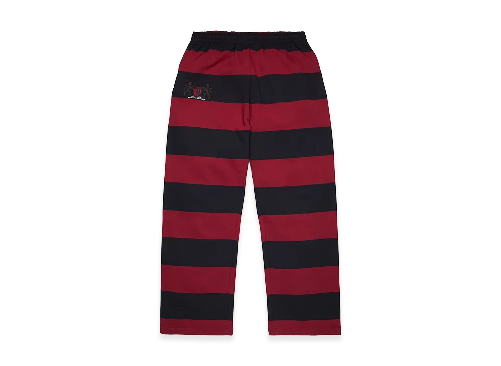 DENIM TEARS Striped Crest Open Hem Sweatpant "Red/Navy"