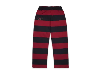 DENIM TEARS Striped Crest Open Hem Sweatpant "Red/Navy"