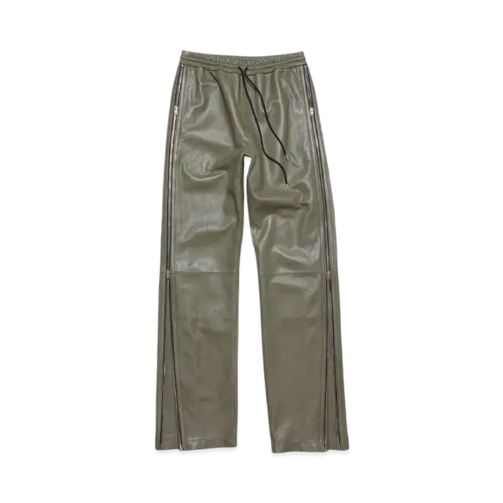 Acne Studios Leather Trousers "Olive"