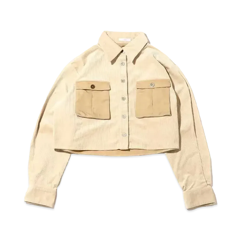 atmos pink Corduroy Cargo Shirt "Beige"