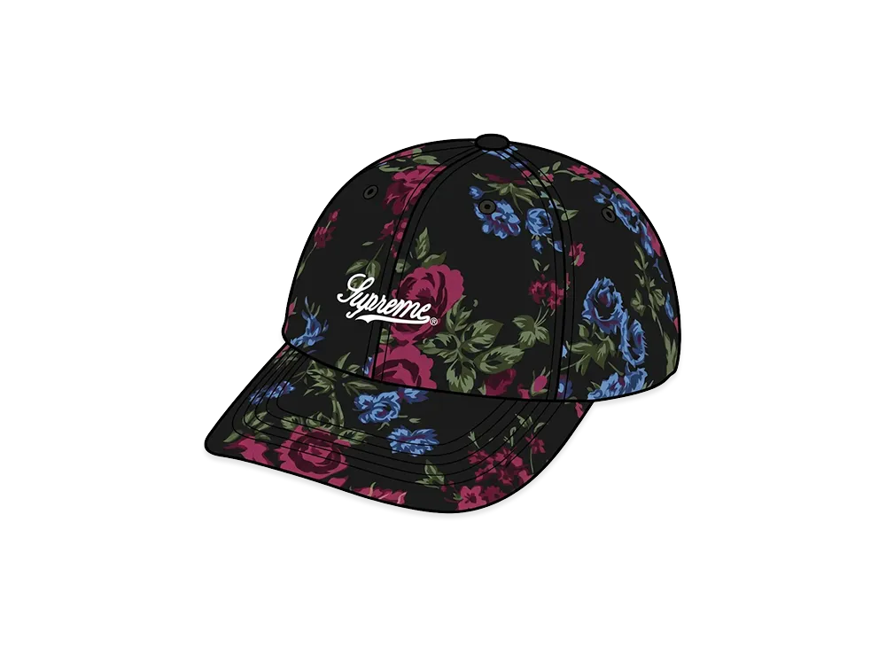 Supreme Floral Flannel 6-Panel "Black"