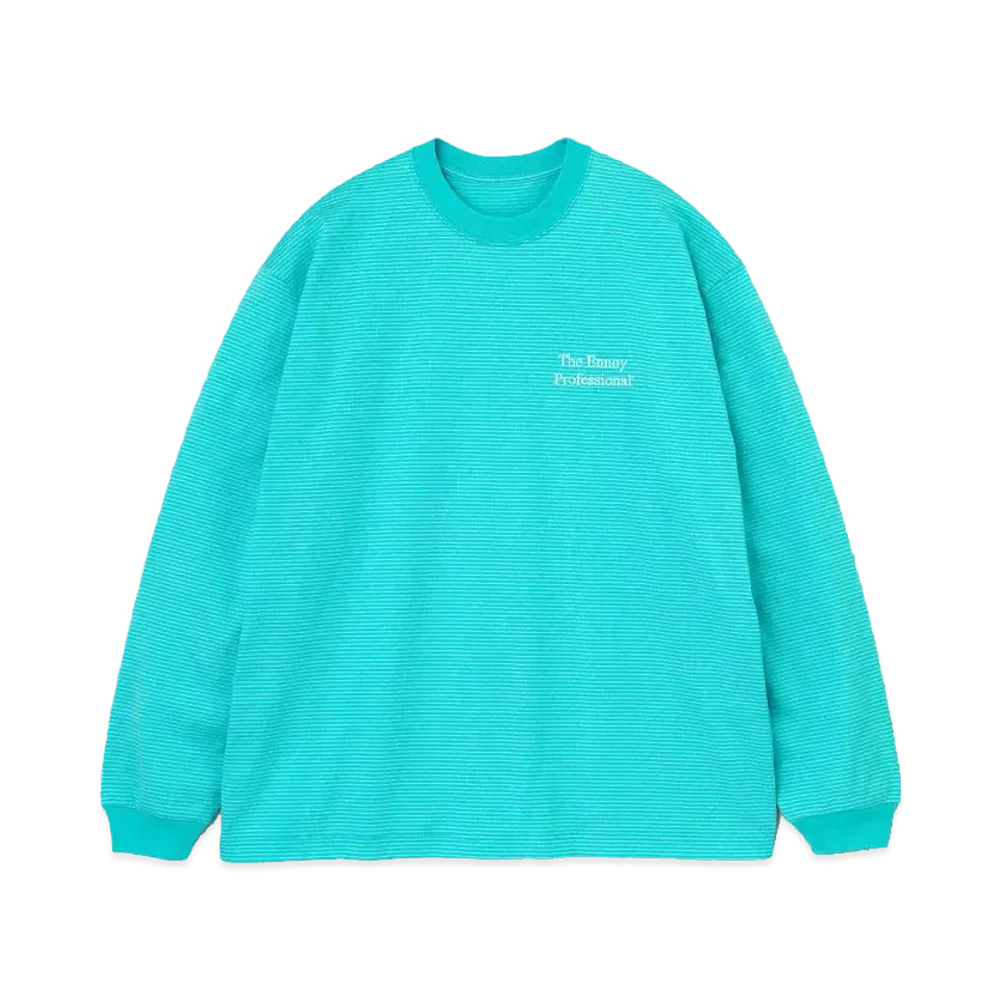 ENNOY 23SS L/S Border T-Shirts "Mint Blue/White"