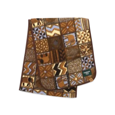 STARBUCKS STAND by BEAMS All Over Print Fleece Muffler "Brown"