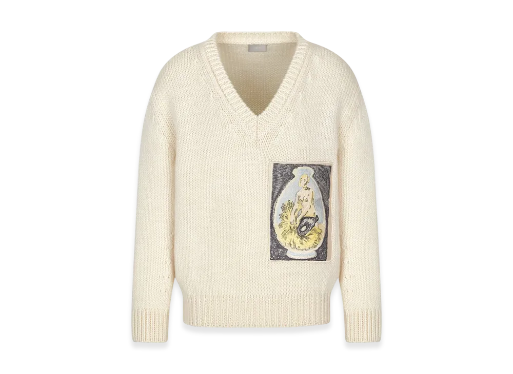 Dior and Duncan Grant and Charleston Oversized Sweater Wool Jersey "Ecru"
