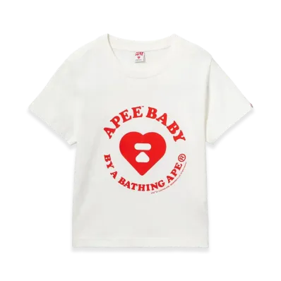 A BATHING APE Women's Apee Kids Printed Tee #2 "White"